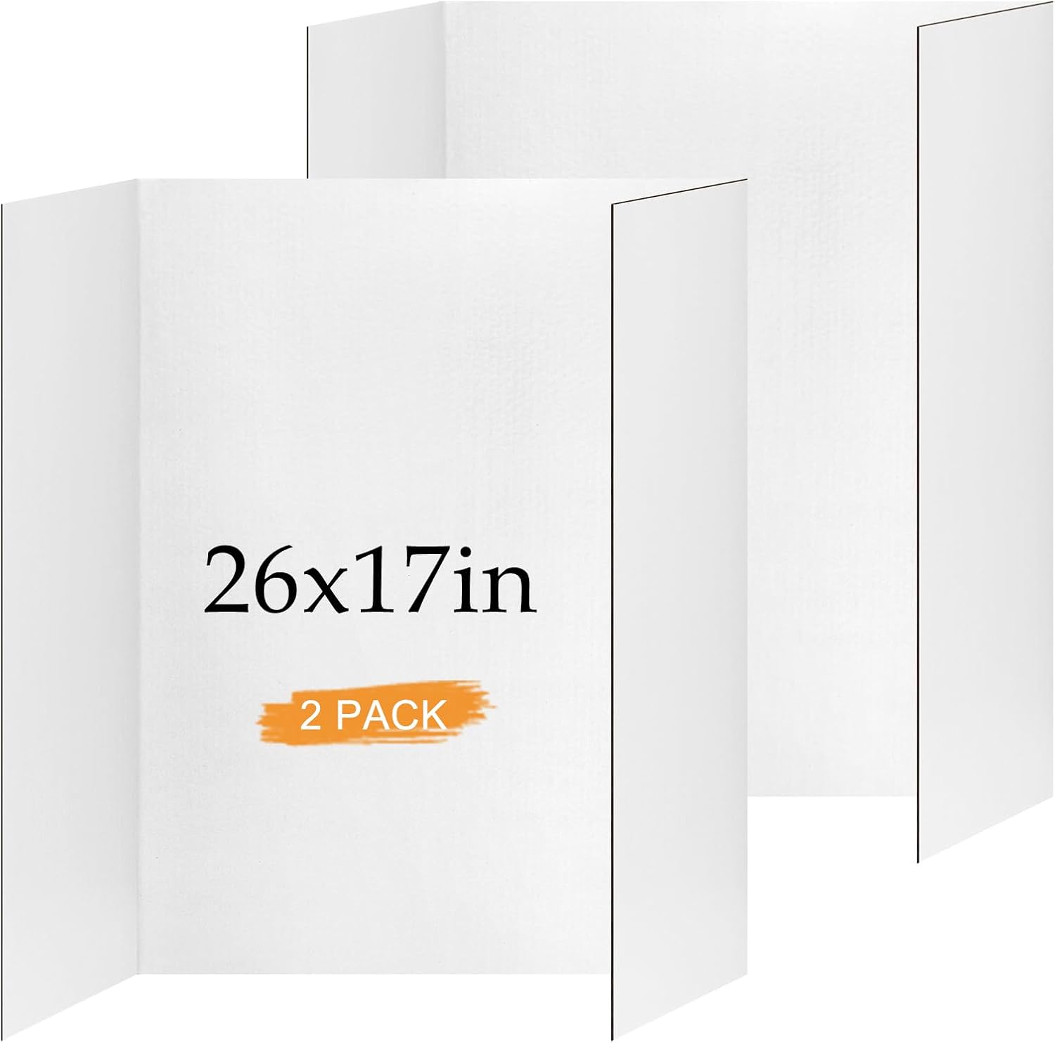 2 Pack Small Trifold Poster Board 26″ x 17″, White Corrugated Project Boards for Science Fairs, School Projects and Event Displays
