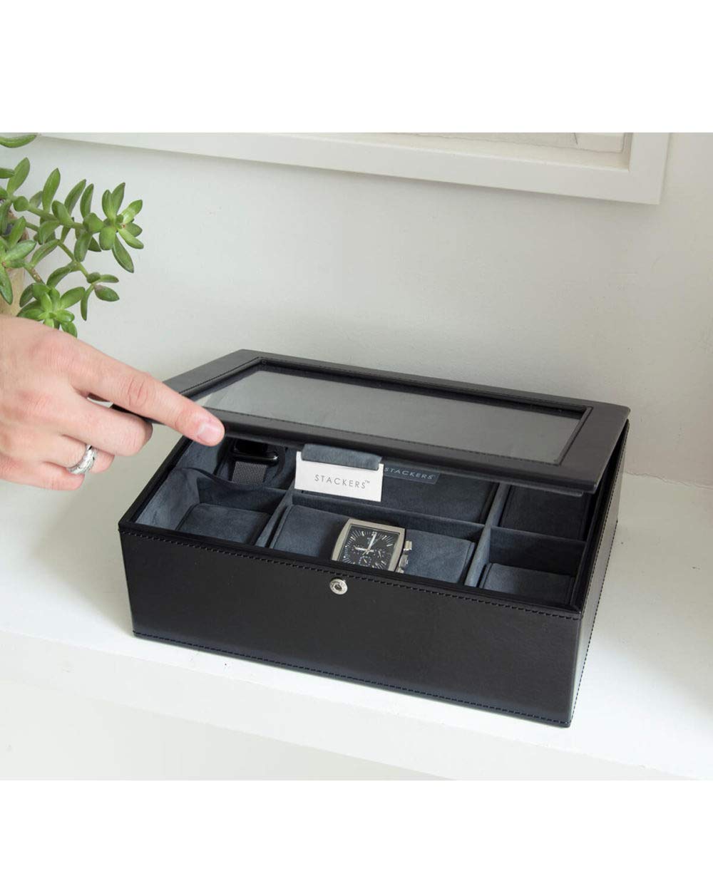 Stackers coffret à montres à 8 places en noir