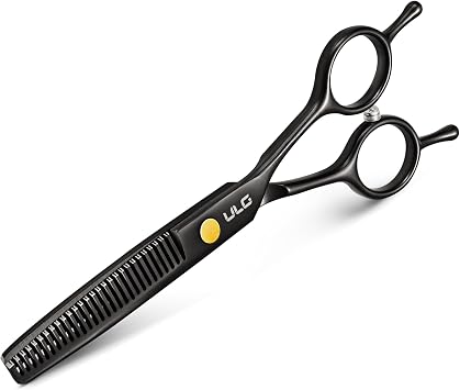 ULG Professional Thinning Shears for Hair Cutting - 6.5 Hair Thinning Scissors, Ultra Sharp Japanese Stainless Steel, Ergonomic Handle for Barbers, Stylists, Salon & Home Use, Black