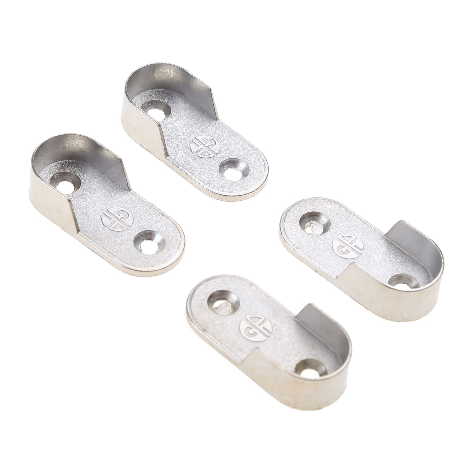 Kalttoy A 4X Lloy-Oval Wardrobe Hanging-Rail Wardrobe Rod Socket Fitting Round Brackets Thicken Metal Closet Rod Brackets Bracket Nd