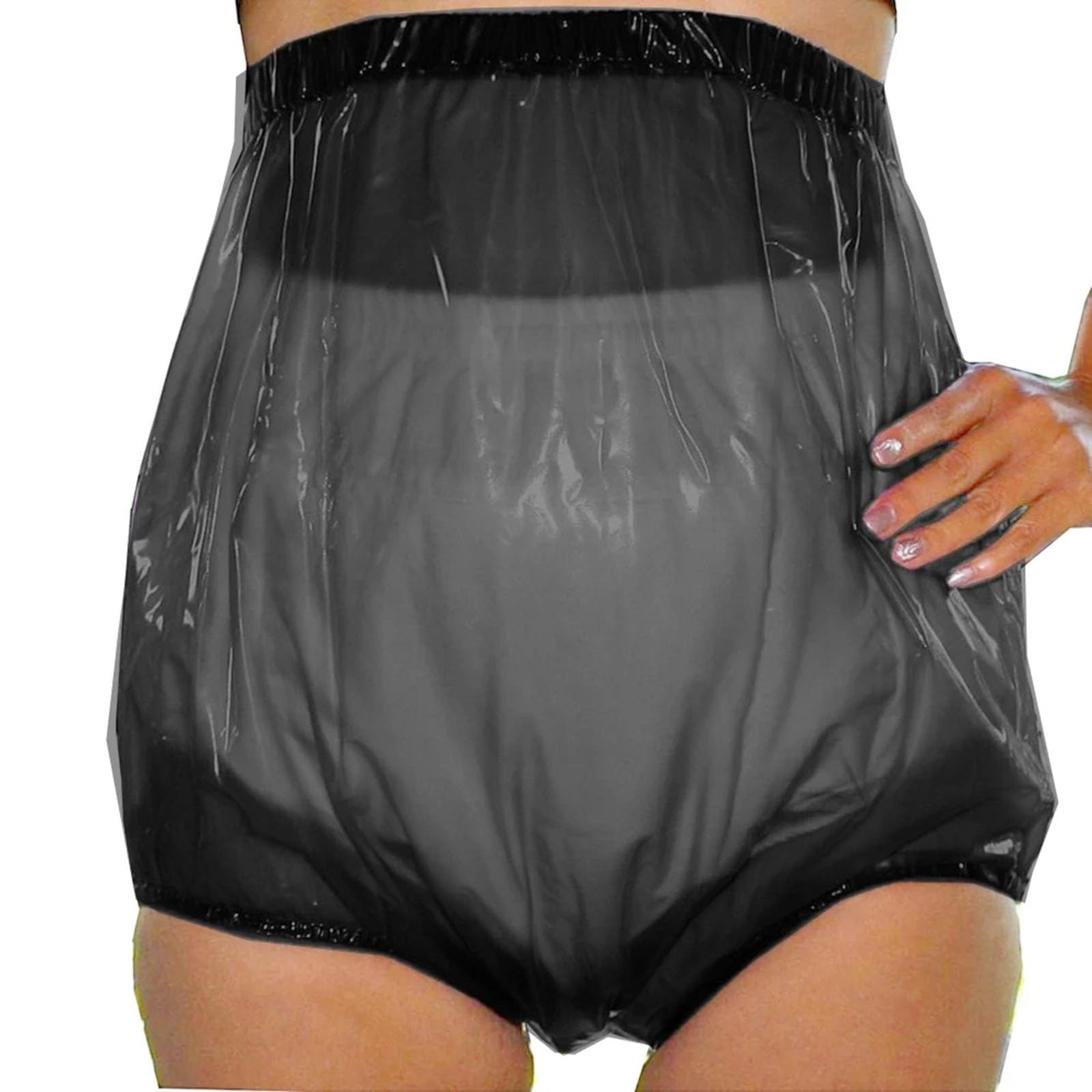 Plastik-Windelhose Inkontinenz-Plastikhosen Auslaufsichere Waschbare Wiederverwendbare Wasserdichte Inkontinenz Unterwäsche Boxershorts UnisexBlack,5XL