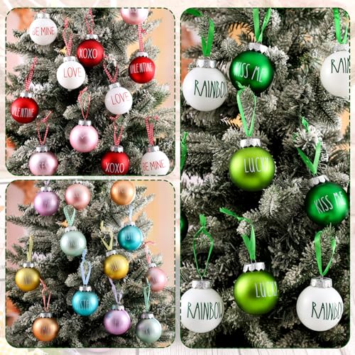 VIHOSE Valentines Day Decor Tree Decorations Set, 36 Pcs Holiday Ornaments for Valentine\'s Day St Patrick\'s Easter Tree Plastic Ball Easter Egg for Hanging Baubles Home Wedding Gifts Table Decor - Thumbnail 2
