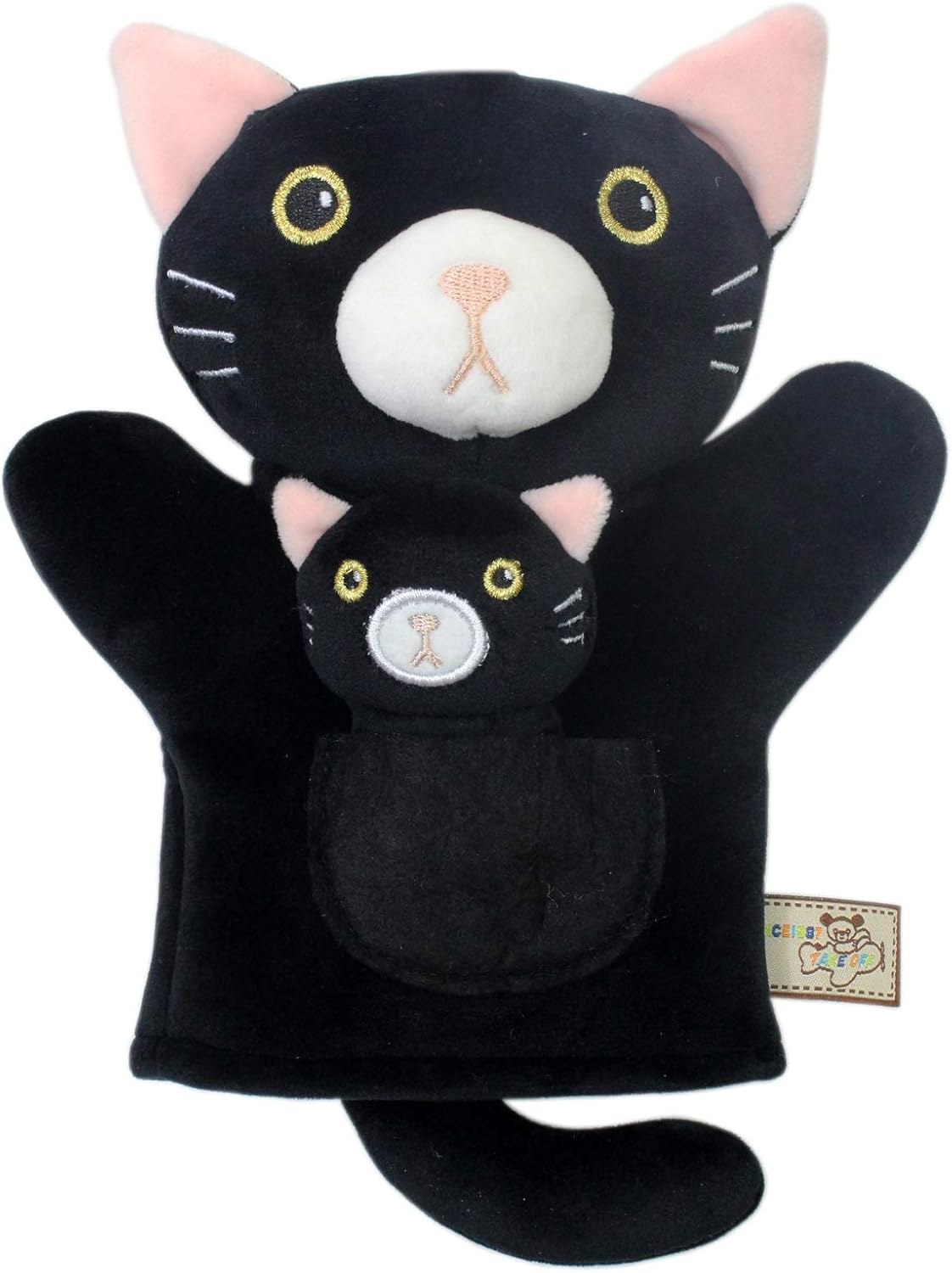 Finger Hand Puppet Cat Black