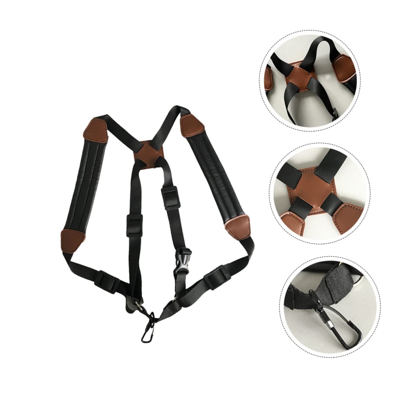 Abaodam 2pezzi Cintura Per Saxofono Con Doppia Spalla Comodo Per Adulto e Design Ergonomico Per Evitare Dolori Materiali Resistenti e Sicuri
