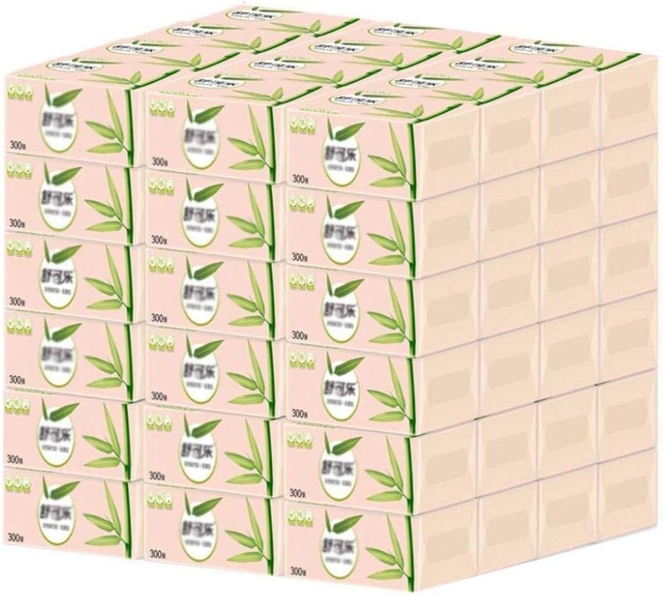 YWAWJ 60 Packs 4 Layers Per Sheet 300 Sheets Per Pack True Color Natural Bamboo Pulp of Bamboo Pulp Natural Color Pumping Paper 300 Sheets of Household Tissue Paper Napkins