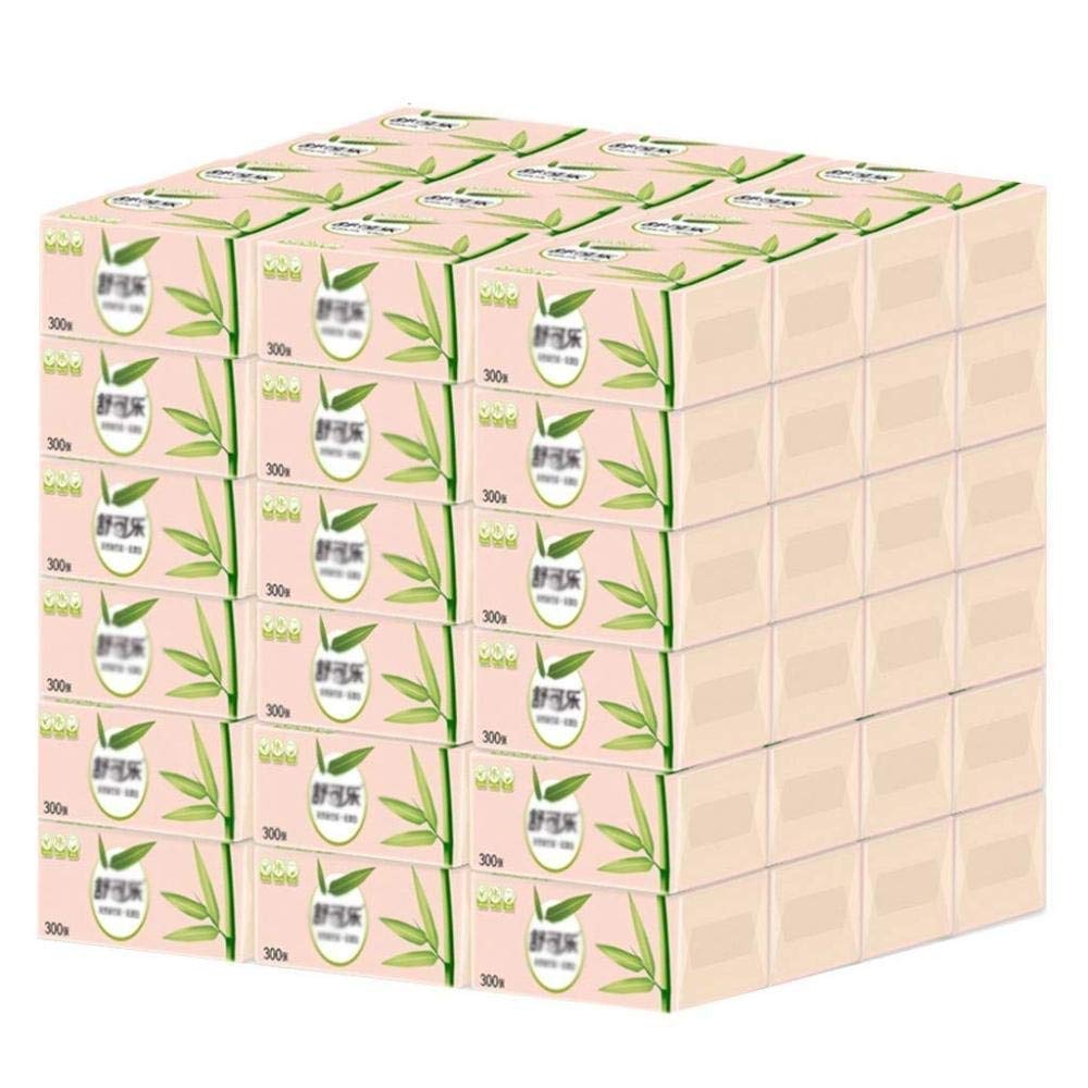 YWAWJ 60 Packs 4 Layers Per Sheet 300 Sheets Per Pack True Color Natural Bamboo Pulp of Bamboo Pulp Natural Color Pumping Paper 300 Sheets of Household Tissue Paper Napkins