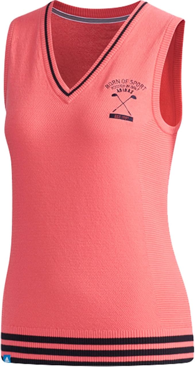 Amazon アディダスゴルフ Adicross Vネックニットベスト Cco91 レディース リアルピンク 日本 M 日本サイズm相当 アクティブベスト 通販