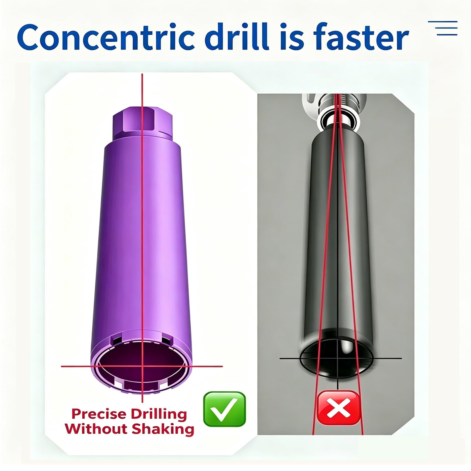 450mm Diamond Core Drill Bit Wet 1¼" UNC for SDS Plus, Ø 51-89mm Diamond Hole Saw for Concrete, Masonry, Brick(56x450mm)