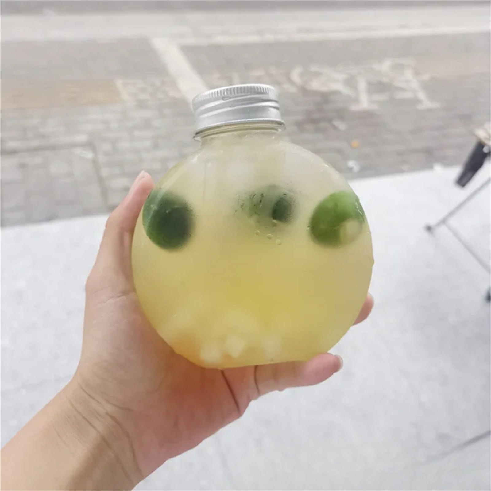 EnxJire Plastic Juice Bottles 10Pcs 300ml Plastic Ball Shape Bottles For Drinks Storage Containers Drinking Water for Kitchen