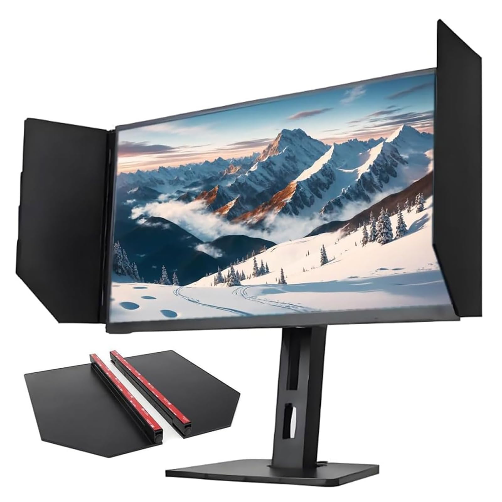 Mostrar El Monitor del Monitor Sunshade, Shade De Sol En La Computadora Portátil Anti-Glare, 24-27 Pulgadas Ajustables, Soporte De Ajuste De Ángulo De 180 °, Protege Los Ojos, La Capacidad