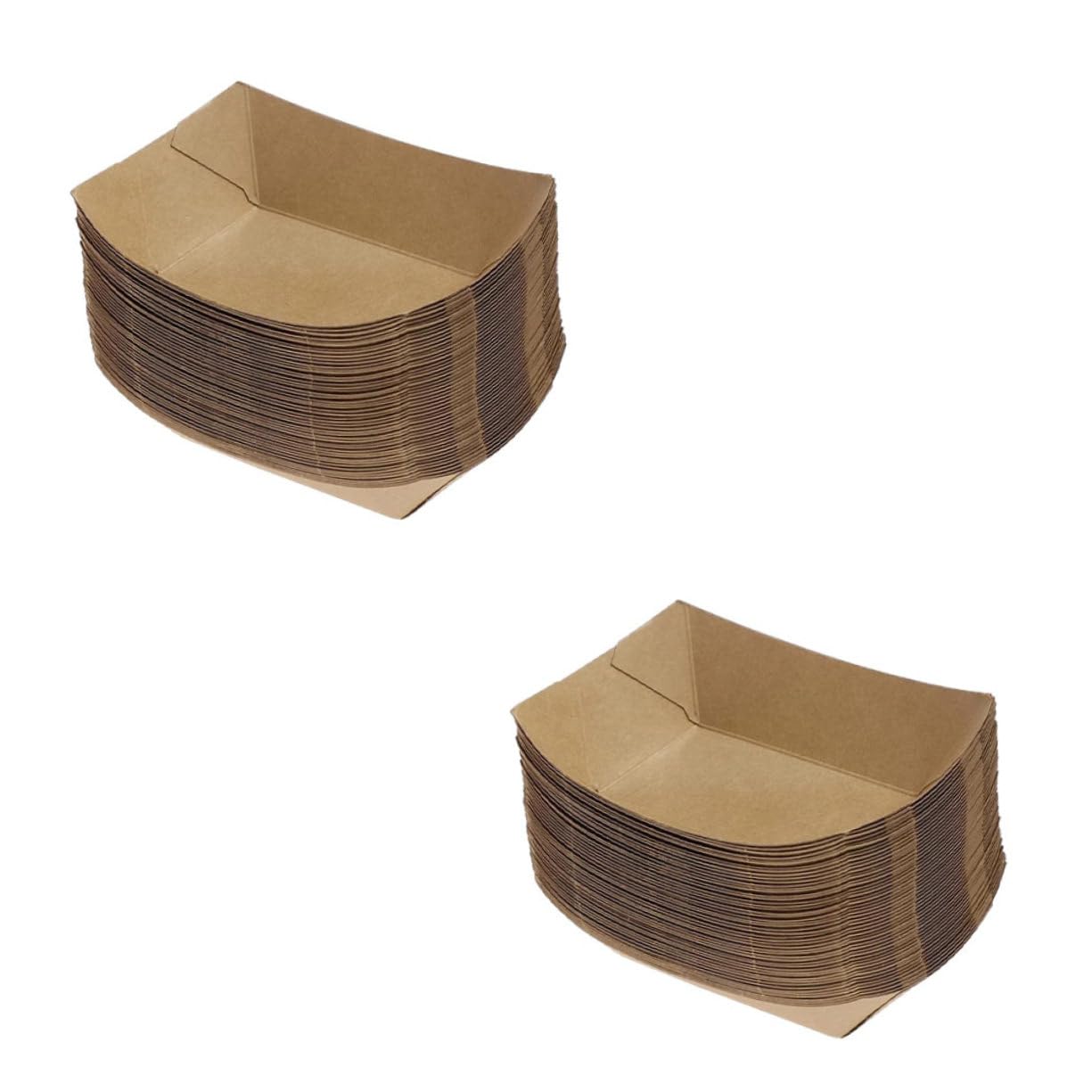 HOLIDYOYO 50pcs Kraft Paper Snack Plates Hot Dog Trays Fried Snack Holder Appetizer Serving Tray Hot Corn Trays Serving Geta Plate Picnics Food Trays Snack Tray Fries Trays Brown re-usable