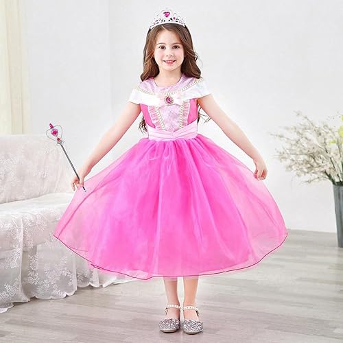 Miniatura 2 de Disfraz de princesa Aurora para niñas con accesorios, disfraz de princesa Aurora para fiesta de cumpleaños, disfraz de Halloween