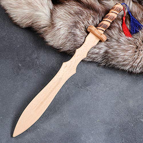 AEVVV Wooden Sword Toy for Kids 18 inch (46 cm) - Unsharpened Durable Outdoor Play Toy Weapons for Children 5 and Up - Handmade Natural Solid Beech Wood Toys