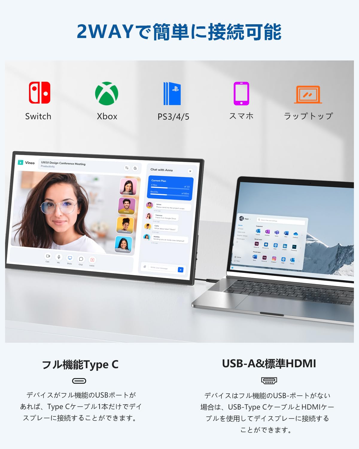 Amazon.co.jp: EVICIV モバイルモニター 21.5インチ 1080P