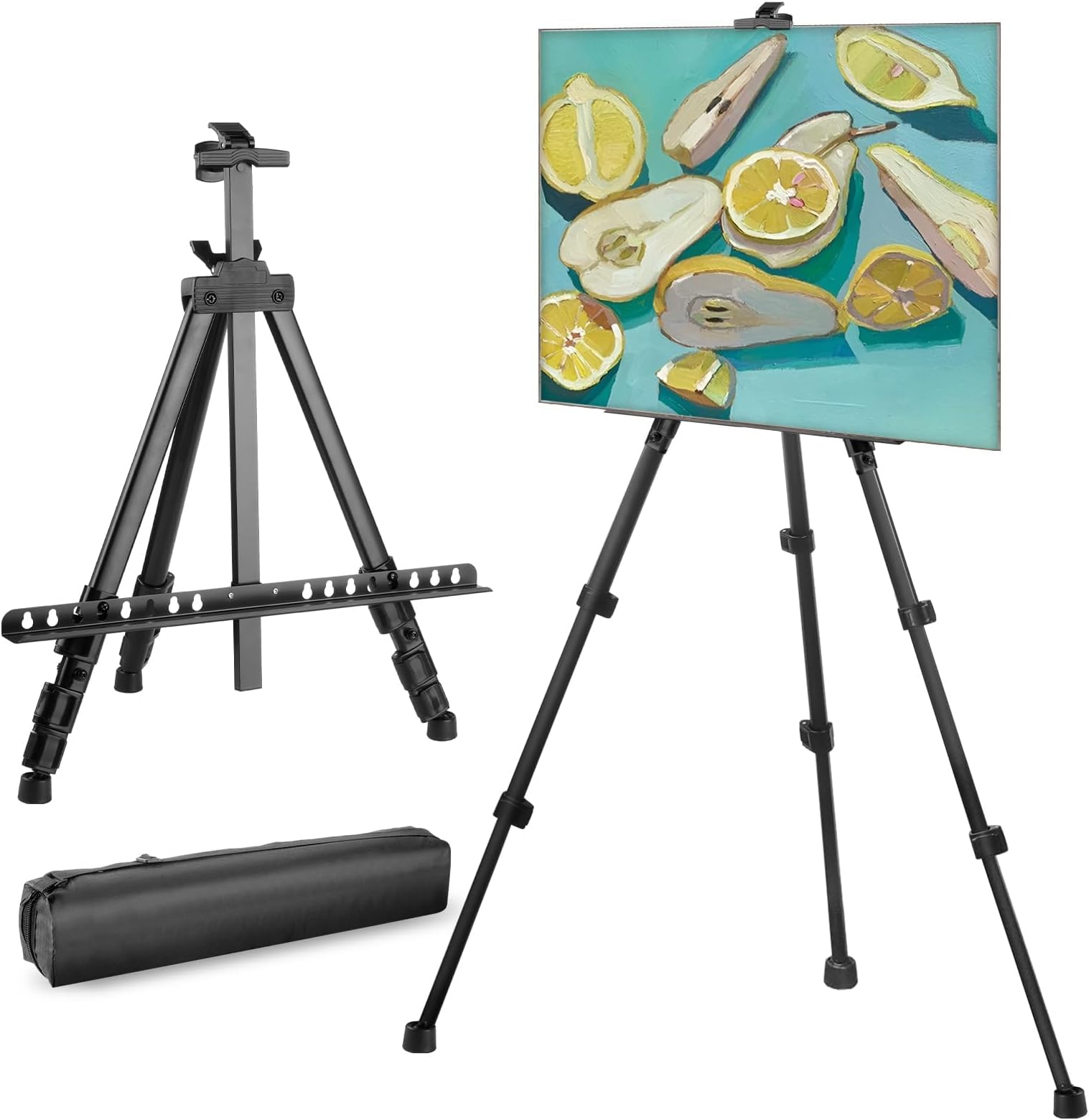 Artist Easel Stand - Metal Tripod Easel for Painting Canvas,Adjustable Height from 17-63 inches,Portable Easel with a Bag for Table-top&Floor Drawing,Displaying