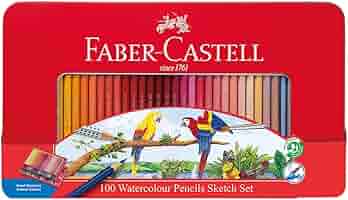 FABER-CASTELL色鉛筆100色‼️AC Amazon.com : Faber Castell TFC-WCP/100C Watercolor Colored