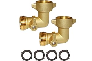 HQMPC 90 Degree RV Water Hose Elbow with Shut Off Valve