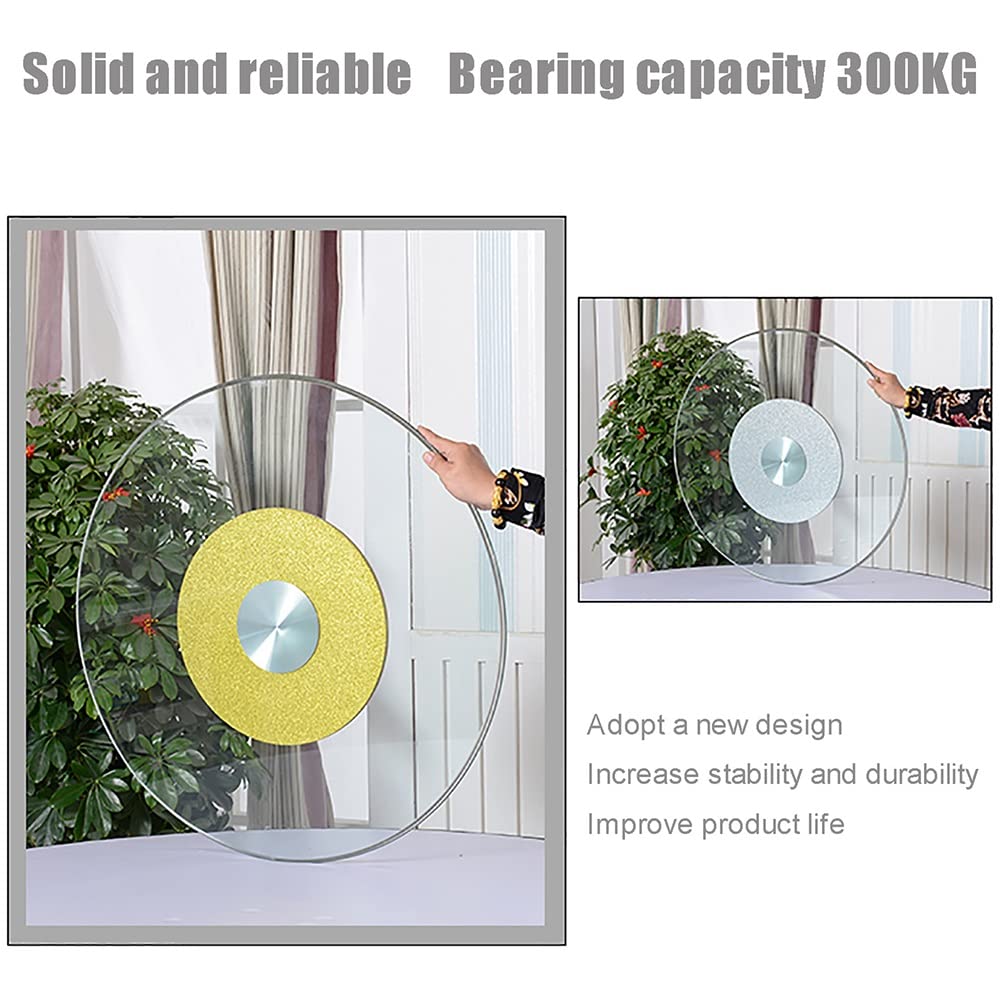 Elegancka obrotowa taca do serwowania, półmisek ze szkła hartowanego, aluminiowa podstawa, cichy wir, 50-81 cm, idealna na stół jadalny, nowoczesny wystrój domu.