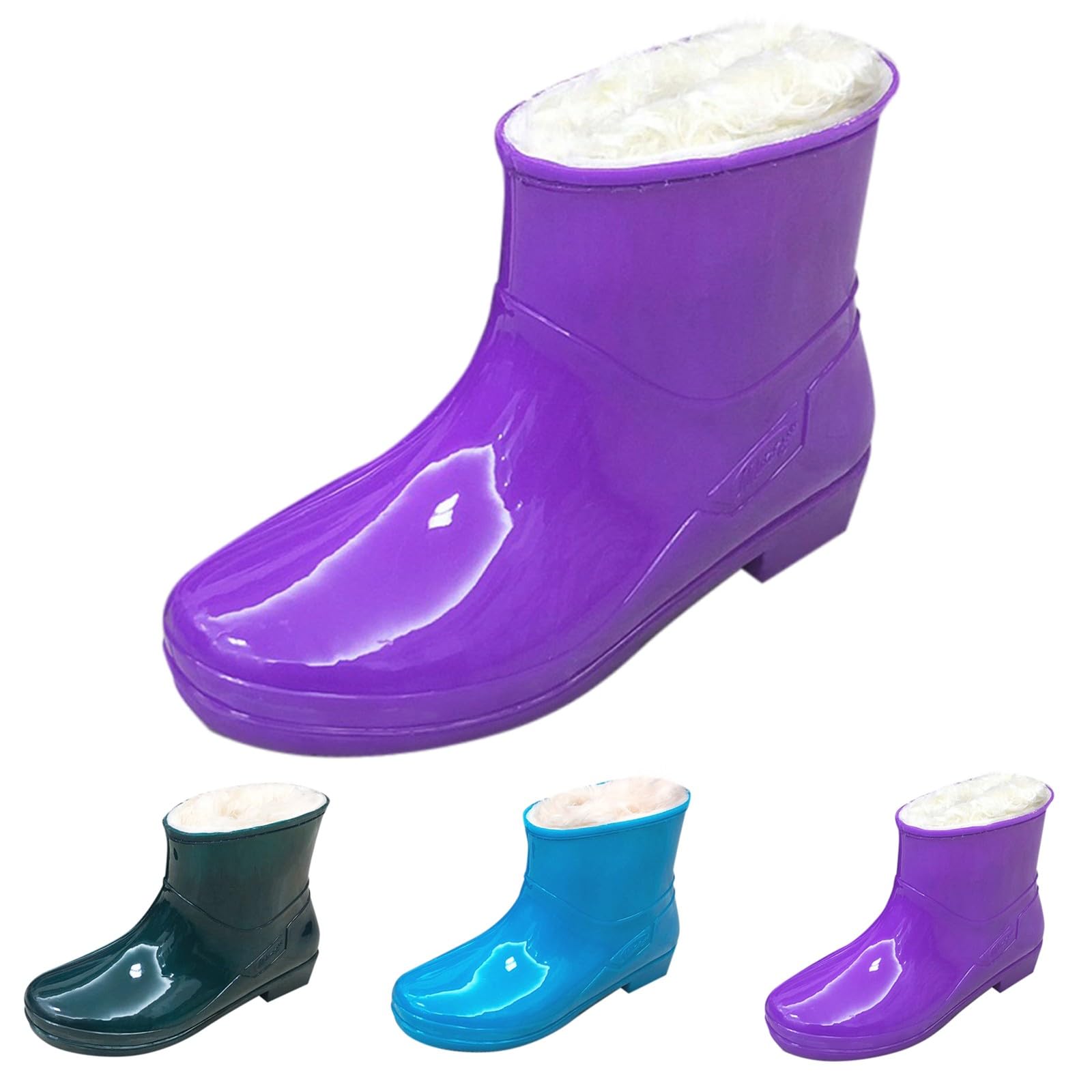 Botas de goma forradas para mujer, botas de lluvia, botas de goma, botas de lluvia, antideslizantes, botas de jardín, botines de lluvia, botines impermeables