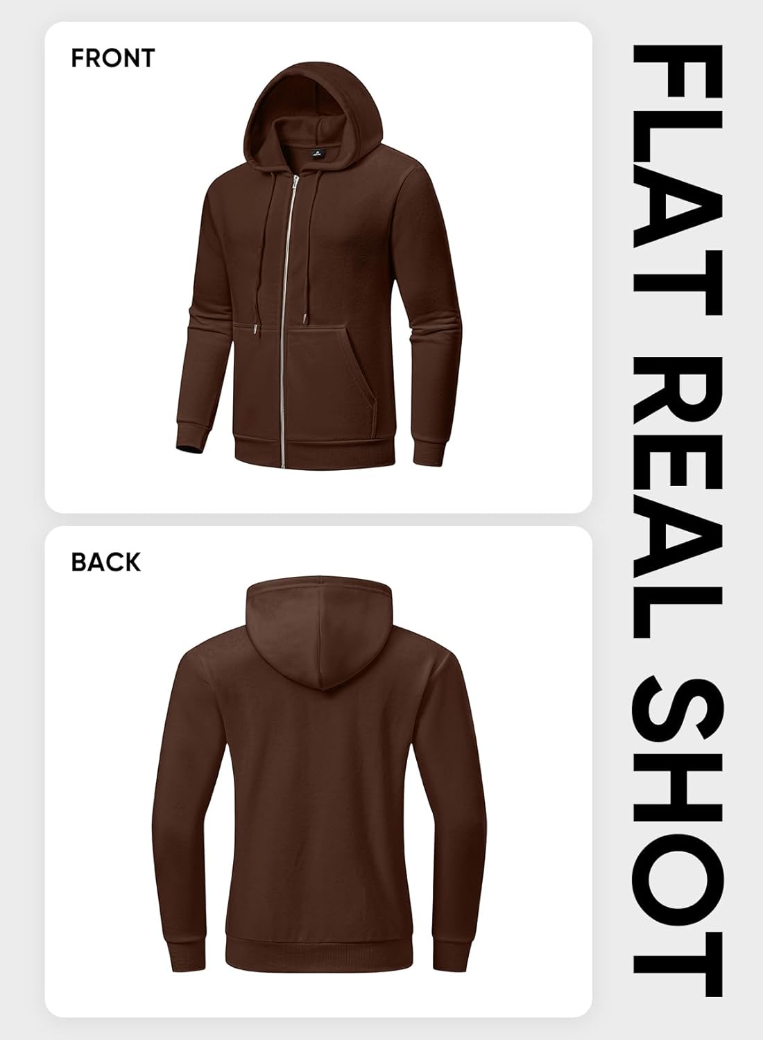 JMIERR Mens Full Zip Casual Cotton Hooded Fleece Drawstring Hoodies Pullover Sweatshirts Casual Long Sleeve Shirts - Image 9