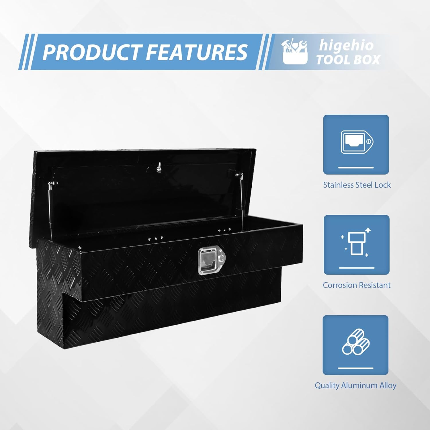 36 Inch Truck Side Tool Box,Aluminum Side Tool Box for Truck Bed with Paddle Latch，Side Mount Tool Box for Pickup Truck Bed RV, Black(36"X12"X12").