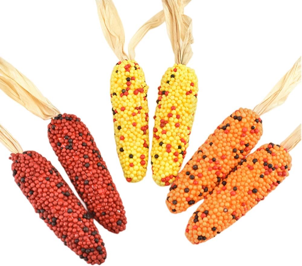 XZJMY 6 Pcs Artificial Corn,Thanksgiving Fake Corn,Simulation Foam Corn Set,Faux Corn Modle for Photoshoot,Kitchen,Party Home Decor