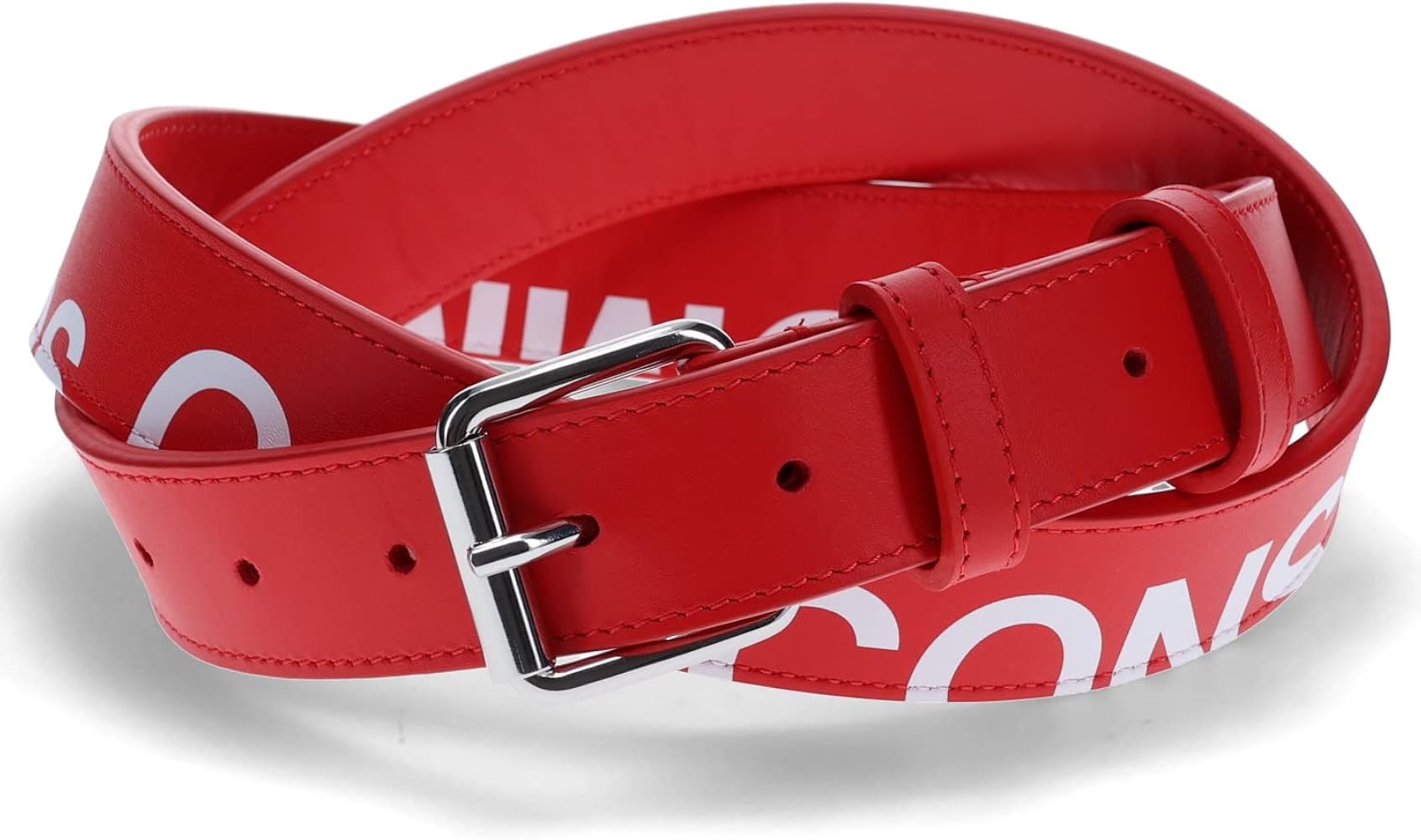 コムデギャルソン HUGE LOGO レザー革 ロゴ ベルト RED 赤メンズS コムデギャルソン HUGE LOGO レザー革 ロゴ ベルト RED 赤メンズ