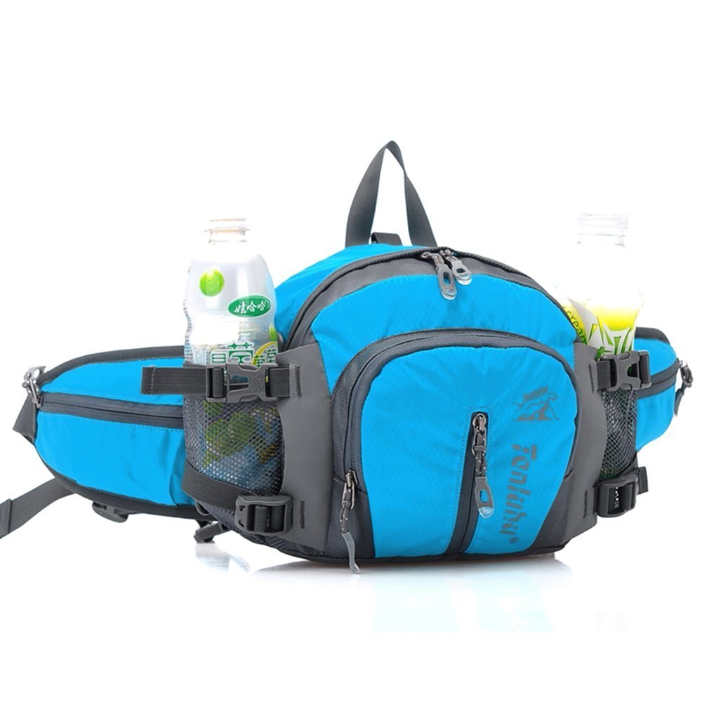 Waist Pack Canvas Pack Hiking Waist Bag SINOKAL Women Men Sports Camping Waist Packs Climbing Waist Bags with Bottle Holder for Cycling Dog Walking