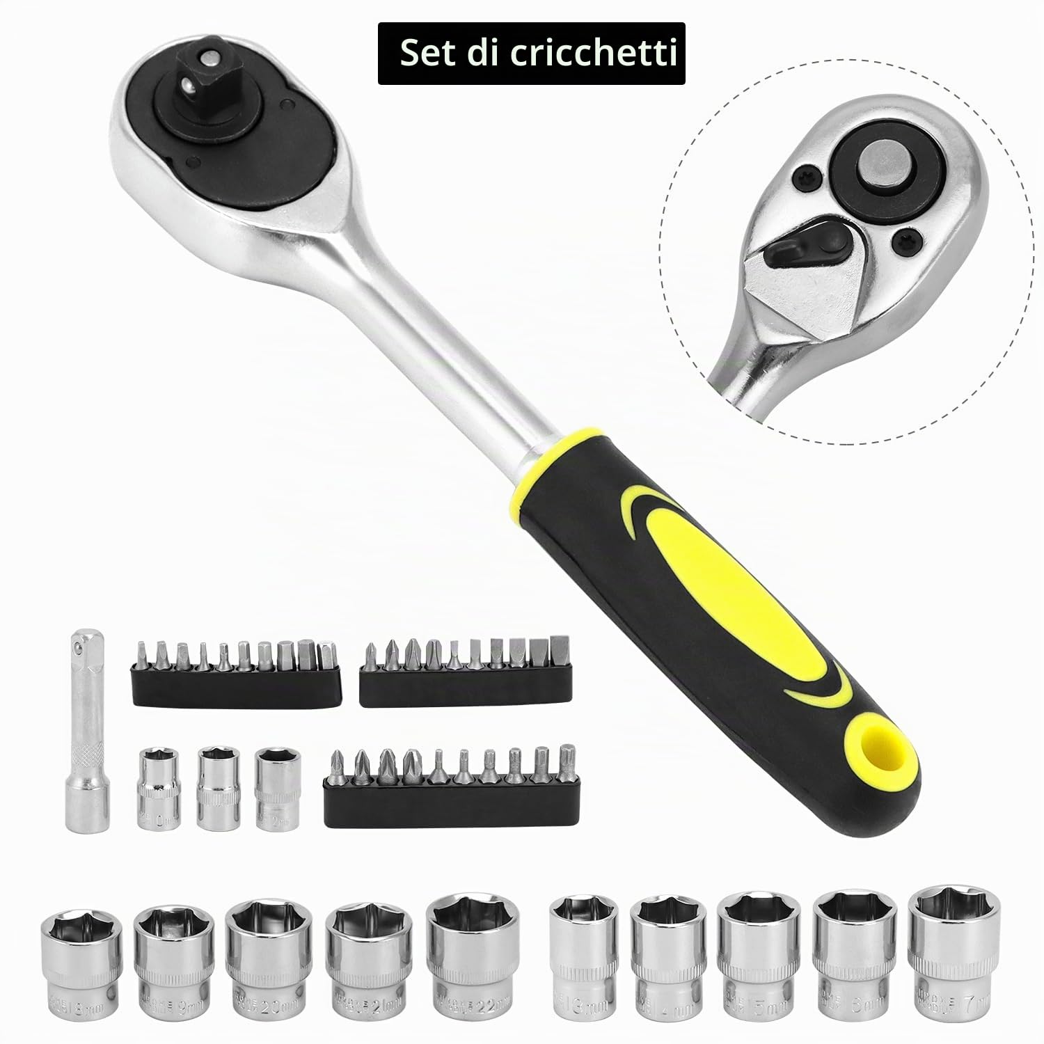 QWORK® Cassetta Attrezzi Completa, Valigetta Attrezzi 140 Pezzi, Cassetta Attrezzi con Cacciavite e Chiave Inglese, per Edilizia e Casa