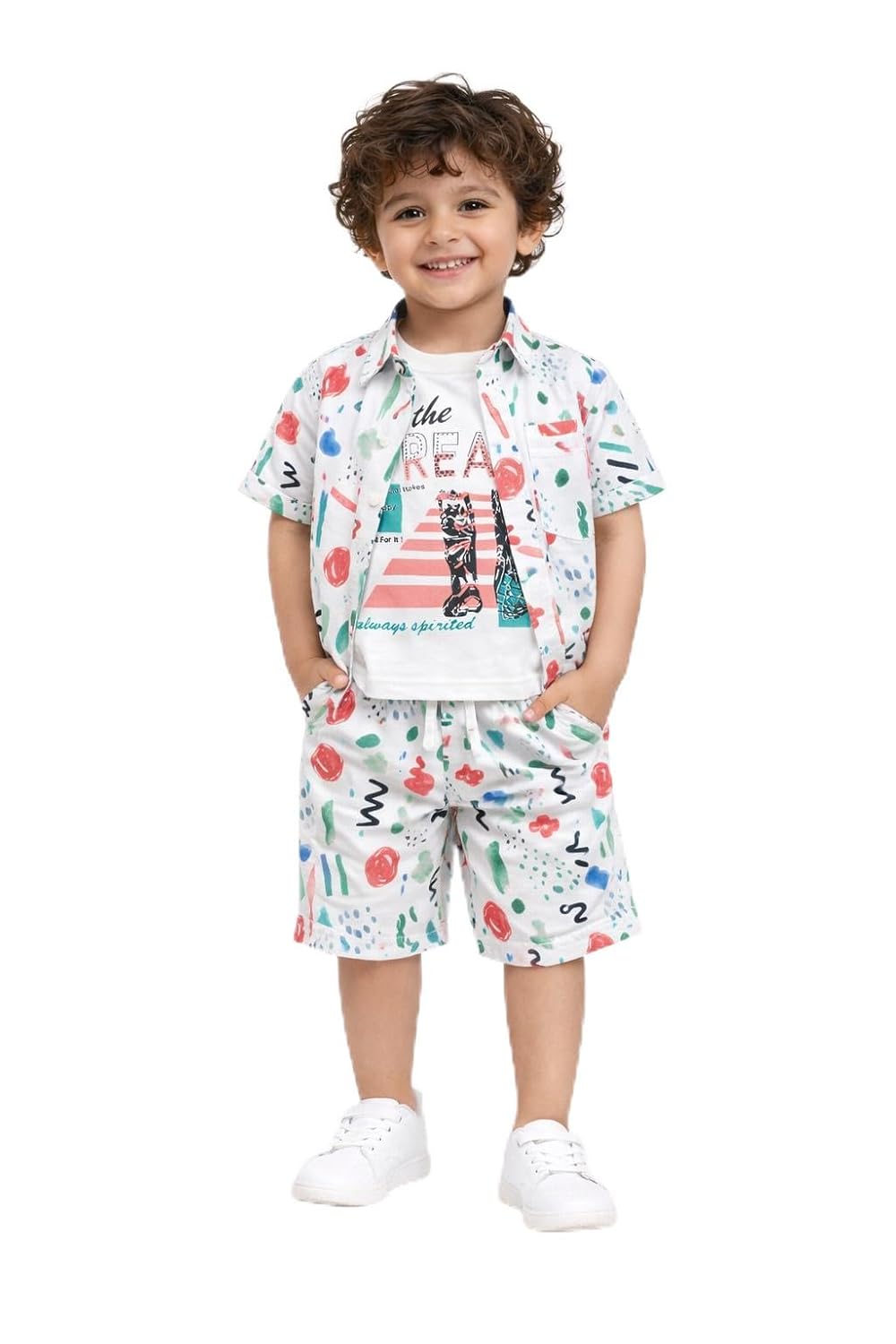 allkind Trendy Boys 3-Piece Printed Summer Outfit Set – Shirt, Tee & Shorts - Review, Price and Buying Guide