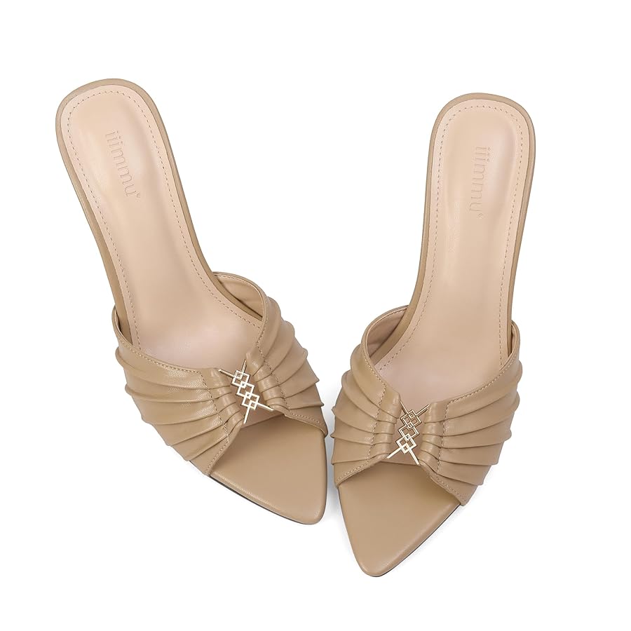 iiimmu 3.5 IN Stiletto Mules High Heels with Pointed Peep iiimmu 3.5 IN Stiletto Mules High Heels with Pointed Peep