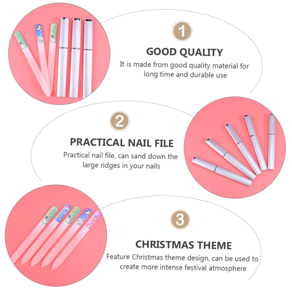 minkissy 20stücke Weihnachts-thema Nagelfeilen Tragbare Maniküre-werkzeuge Für Fingernägel Und Fußnägel Langlebig Und Praktisch Für Täglichen Gebrauch
