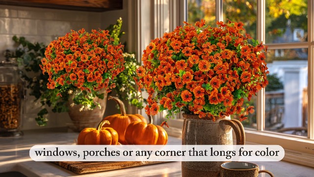 Amazon.com: AXYLEX Artificial Fall Flowers Outdoor Fake Mums - 16