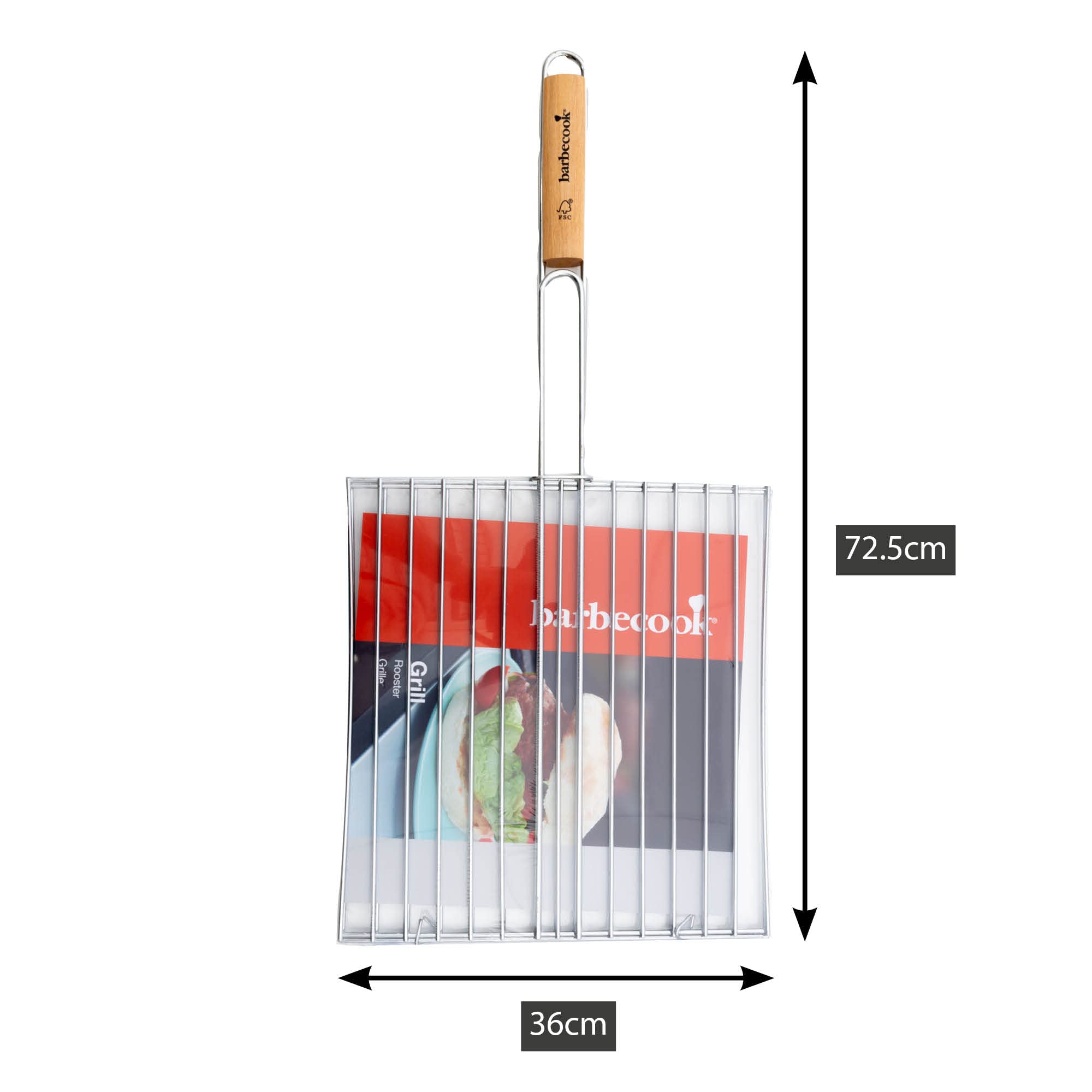 Barbecook Grilles de cuisson pour barbecue et fumoir, double grill barbecue, rectangulaire, bbq grill, 36x34cm