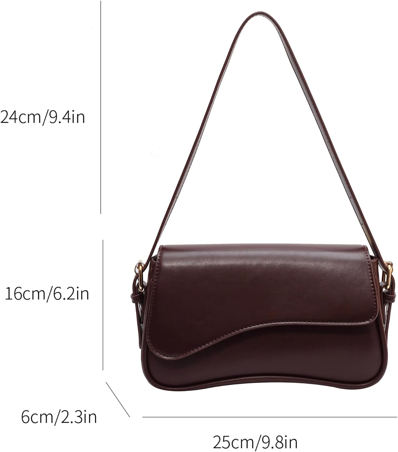 Shoulder Bag for women Y2K Crossbody Vegan Leather Purse Straps Retro Clutch Hobo Hadbags with 2 Removable - Image 4