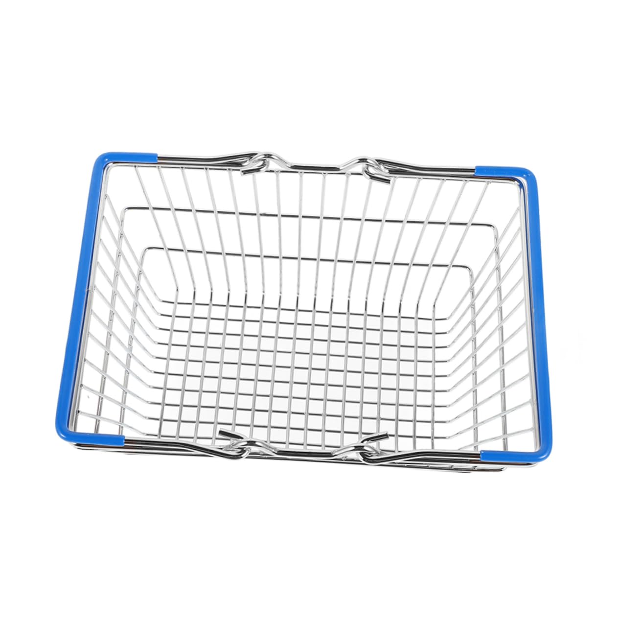 FELTECHELECTR Kids Shopping Basket Mini Woven Basket Handle Iron Craft Mini Shopping Cart for Children's Room