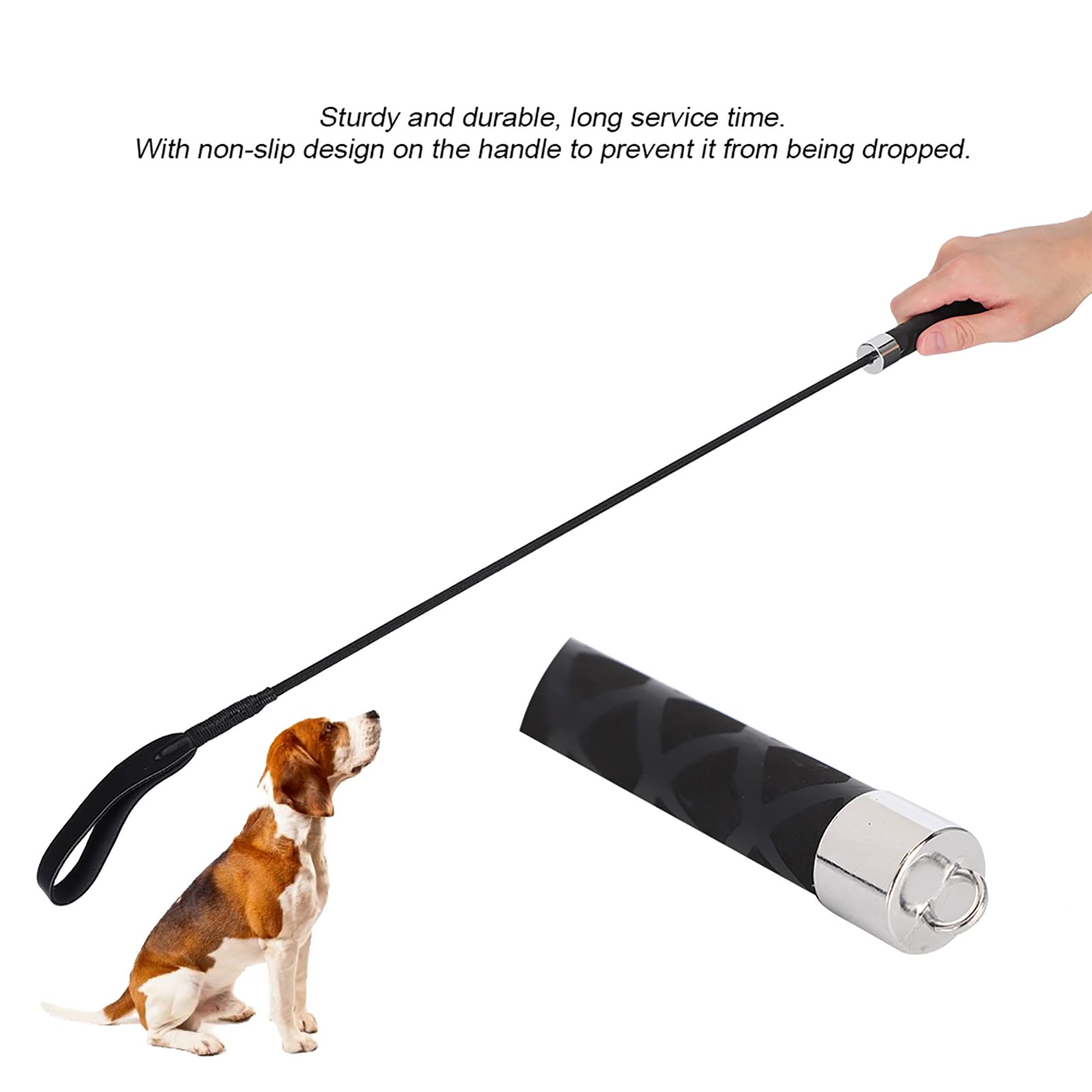 Tnfeeon Látigo para Perros, de Goma Antideslizante, Bastón de Entrenamiento para Perros y Gatos, 26,2 Pulgadas de Largo, Construcción Duradera de Cuero Artificial y Metal, Ideal para Juegos
