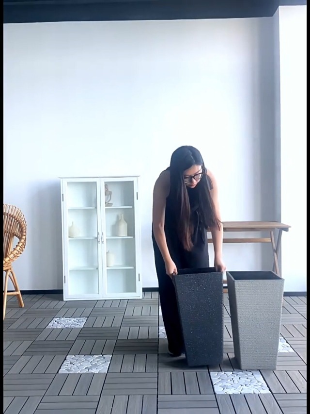 Amazon.co.jp: Glynislife プランター 大型 四角 おしゃれ 受け皿付き