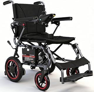 19kg Klappbarer Elektro-Rollstuhl für Erwachsene, Reichweite 20 km, All Terrain Power Wheelchairs for Seniors Supports Up to 150KG Black