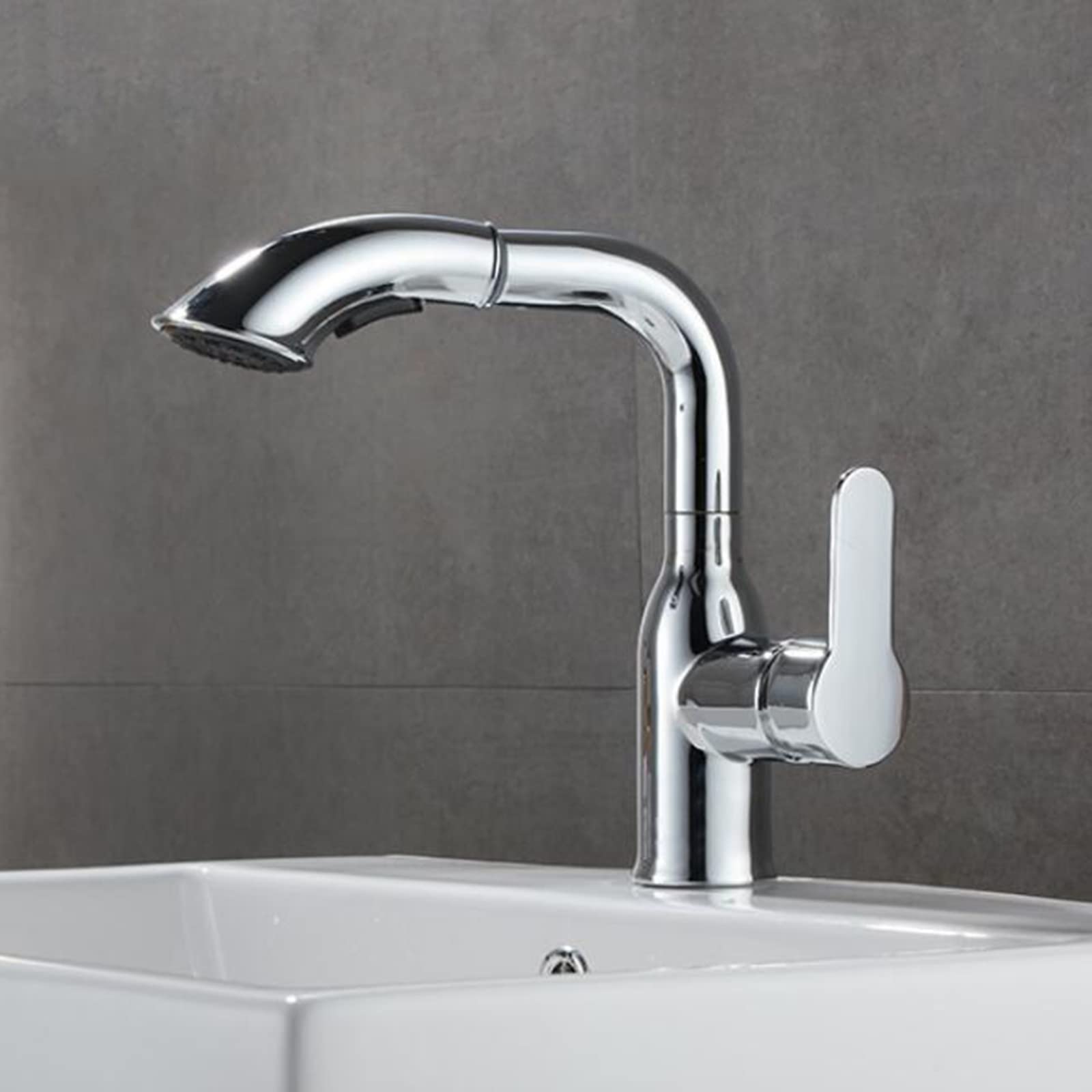 Mitigeur lavabo or à douchette rétractable pour rincer facilement votre vasque