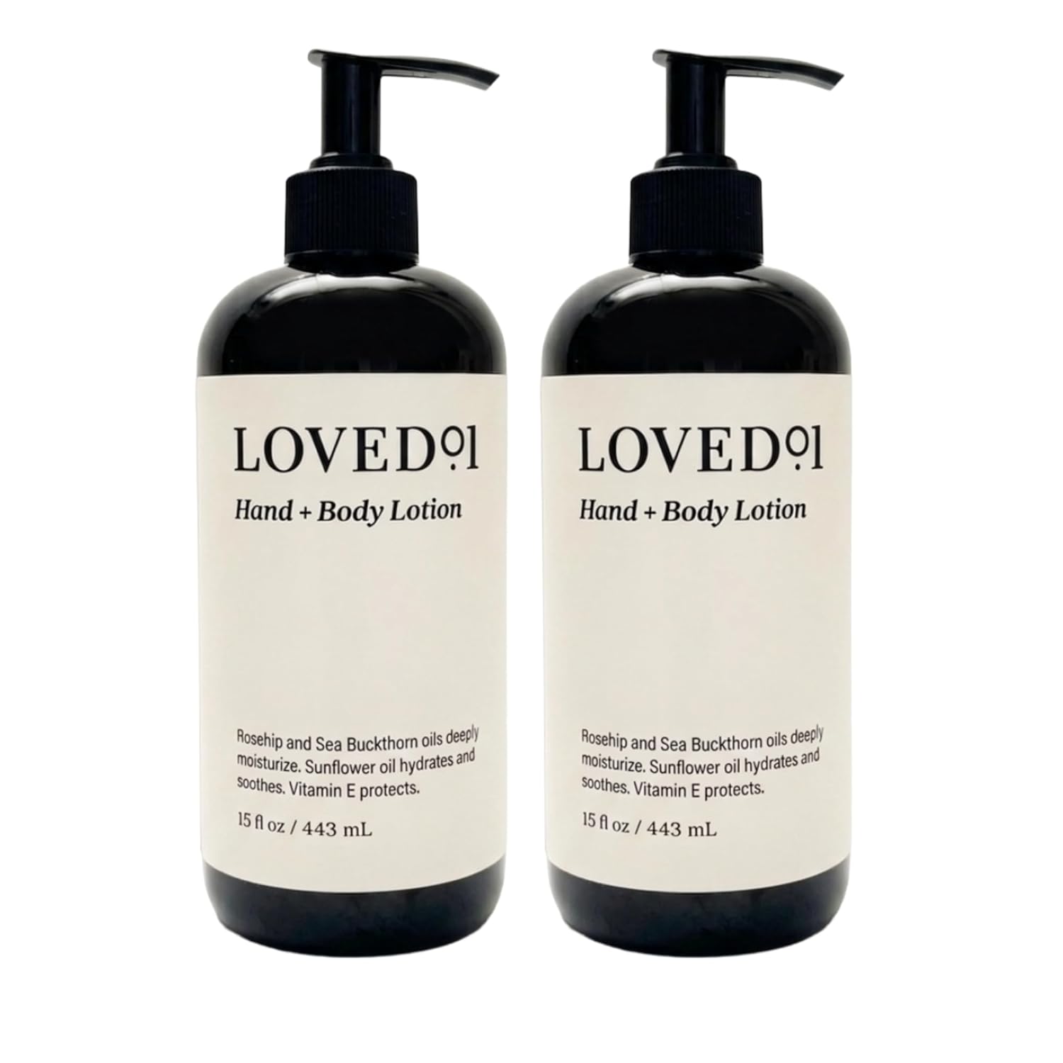 Loved01 Hand & Body Lotion, John Legend Skincare, Fragrance-Free, Fast-Absorbing and Non- Greasy Moisturizer, Oprah's Favorite Things, Blended with Shea Butter, Jojoba Oil & Vitamin E, 2-Pack (15 oz)