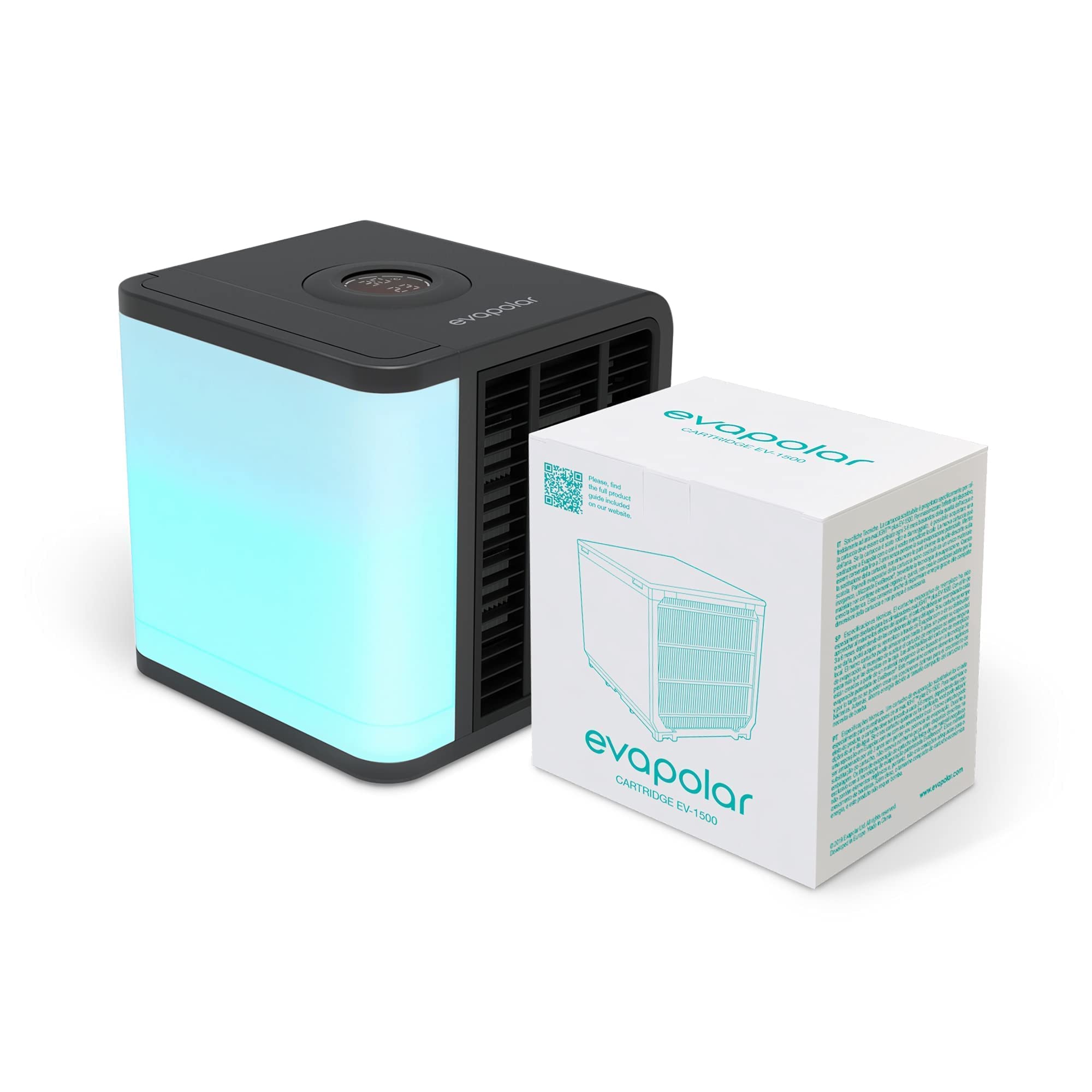 Portable Air Cooler Evalight Black and Extra Cartridge