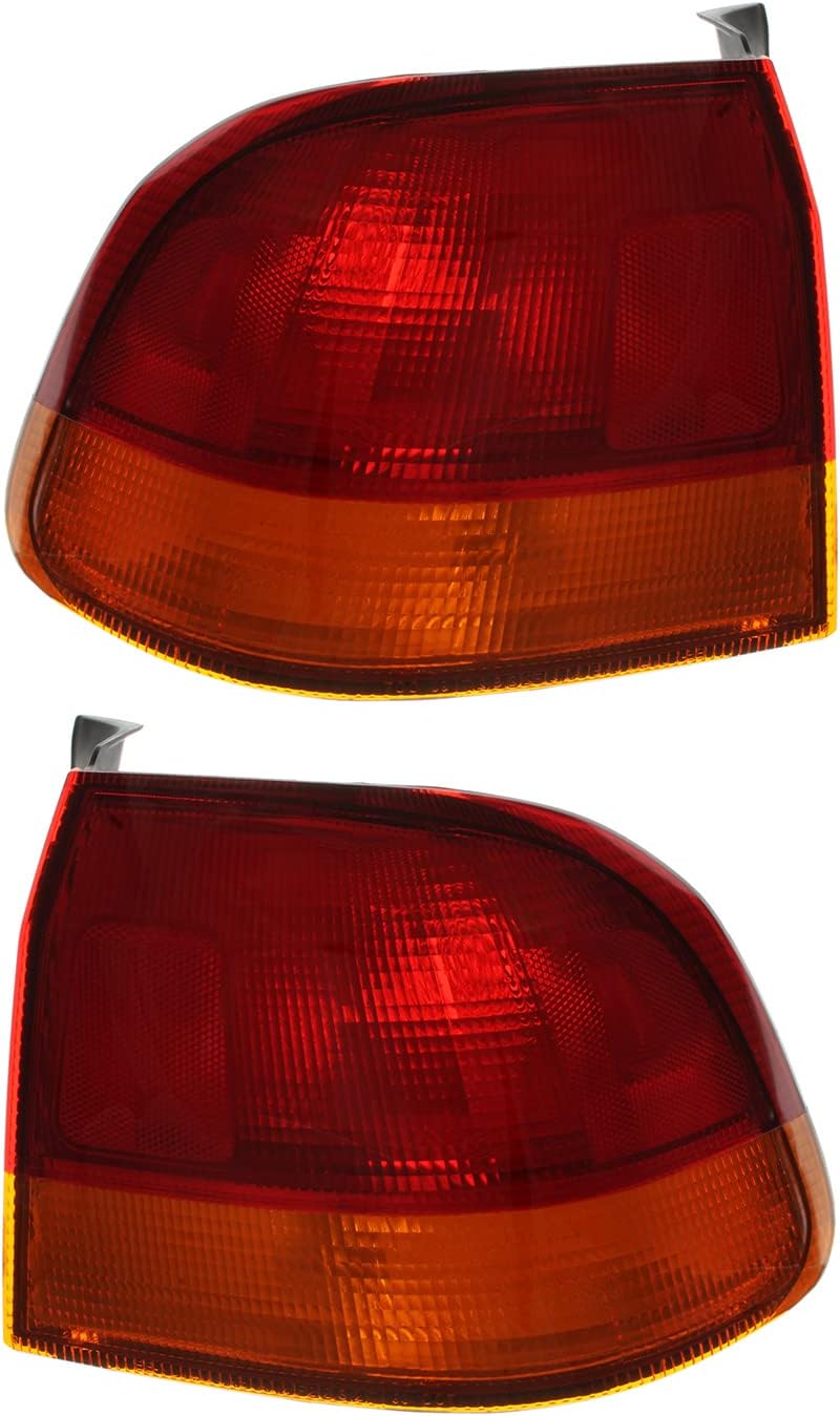 Compatible with Honda Civic Sedan Tail Lights Lamps Set 1996 1997 1998 Driver and Passenger Side