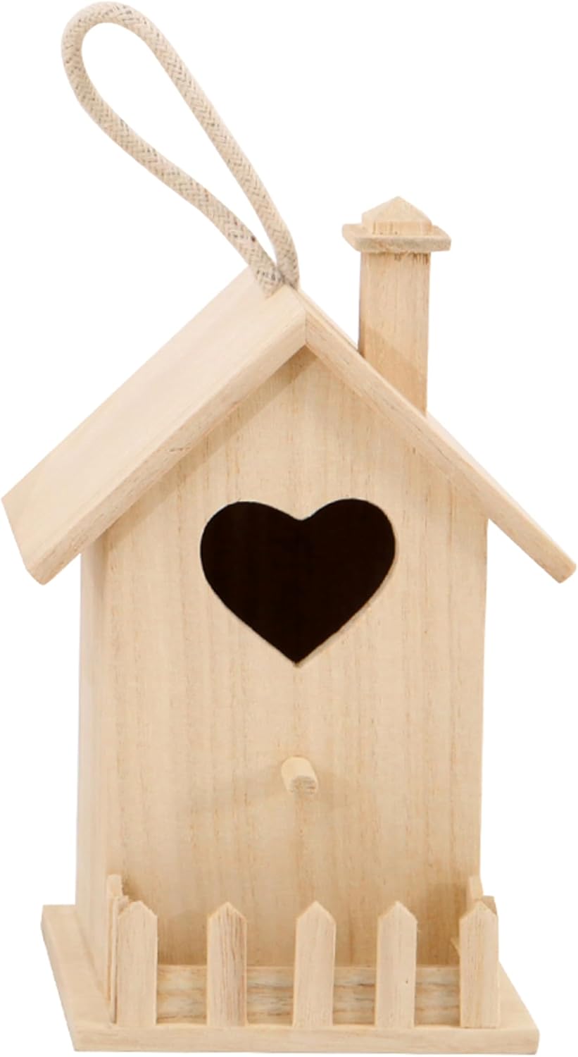 Make Market 8" Wooden Assorted Birdhouse - Unfinished Birdhouse Made of 100% Wood, Outdoor Nesting Boxes - Bulk 6 Pack