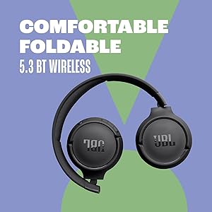 JBL Tune 520BT - Wireless On-Ear Headphones, Up to 57H Battery Life and Speed Charge, Lightweight, Comfortable and Foldable Design, Hands-Free Calls with Voice Aware (White)