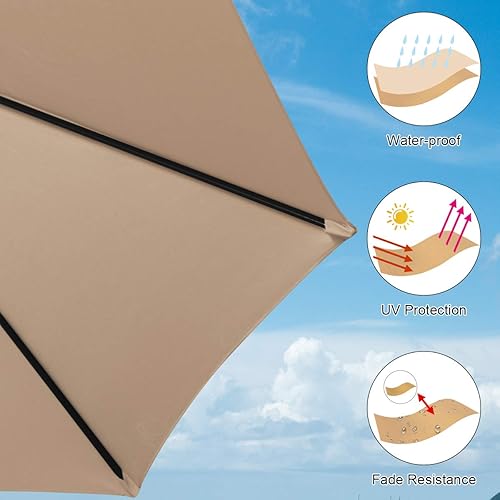 Miniatura 9 de Tangkula 15 Ft Patio Double Sided Umbrella with Base, Outdoor Extra Large Market Umbrella with Crank Handle, Outdoor Twin Table Umbrella Base