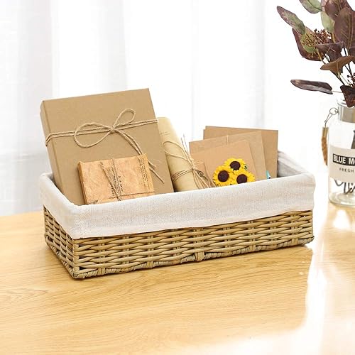 Miniatura 5 de HOSROOME Cestas de mimbre de baño para organizar papel higiénico, cesta de almacenamiento para tanque de inodoro, cesta decorativa para armario,