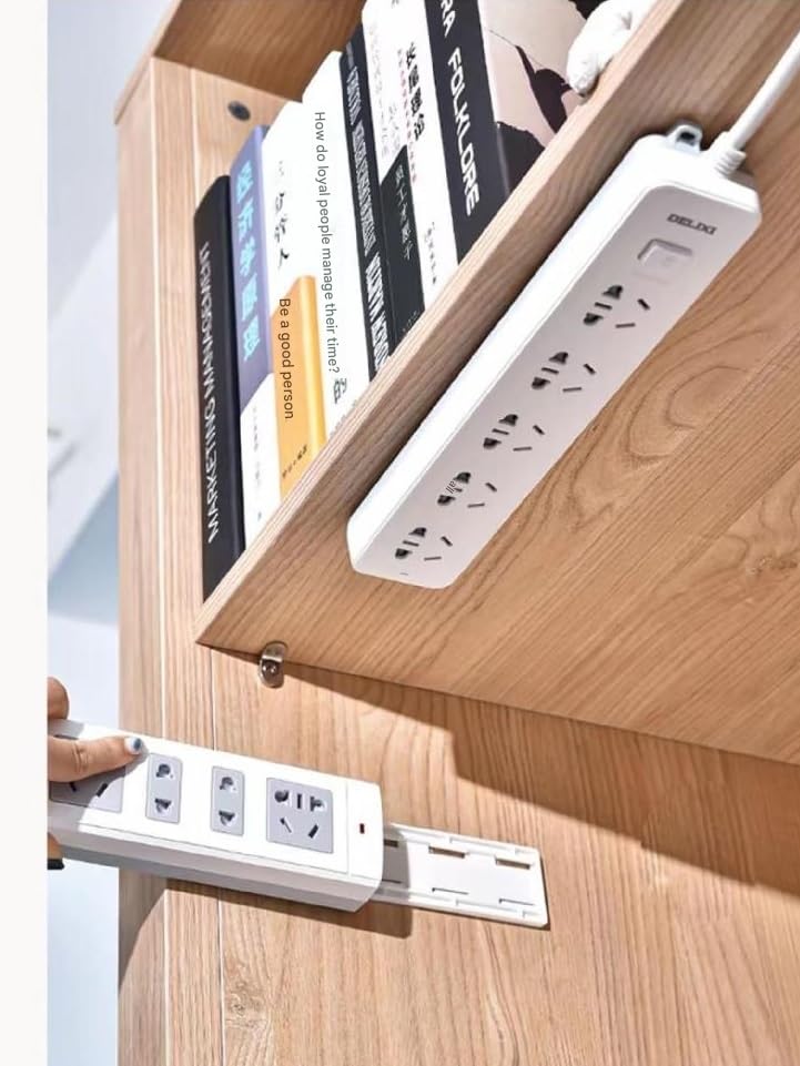 Power Strip Holder 3 in one Pack, Surge Protector Fixator Wall Mount Punch Free Cable Management System for Remote Control Router Computer Kitchen Home and Office. Wall Sticker on Socket-image-39