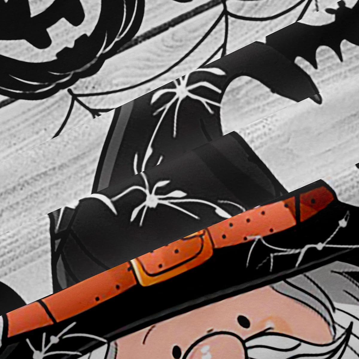 Manfei Halloween Gnomes Blackout Curtain Black Spider Web Bats Window Treatments, Cute Pumpkin Lantern Window Drapes for Kids Girls Teens Grommet Top 2 Panel Set Bedroom Curtains, 38Wx45L inch