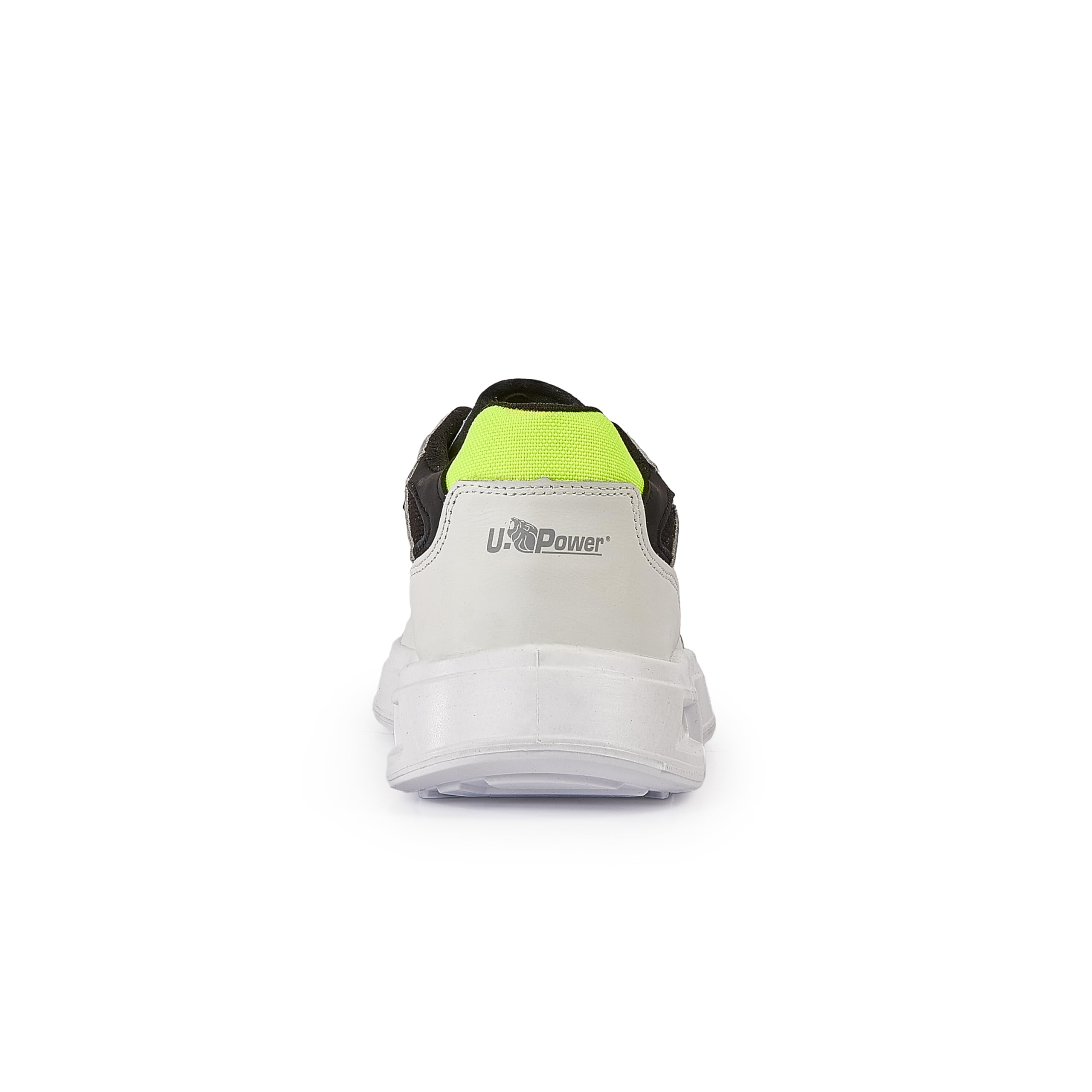 U-Power Urban Lifestyle Harlow, Scarpe Sportive e Casual Bianche, Nere e Giallo Fluo in Morbida Pelle. Sneakers Basse con Suola Antiscivolo con Inserto Infinergy, Ideali per l'uso Quotidiano.